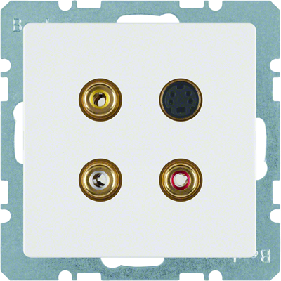 Q.1/Q.3 3x Cinch/S-Video socket white
