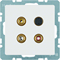 Q.1/Q.3 3x Cinch/S-Video socket white