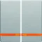 Q.1/Q.3 Bascules avec cabochon orange pour interrupteur à 2 touches en aluminium