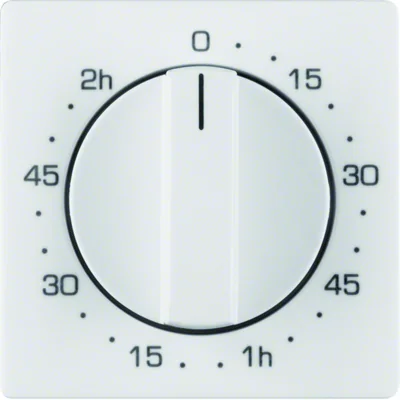 Q.1/Q.3 Central element with adjustment knob for mechanical time switch 120 minutes snow-white velvet