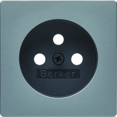 Q.1/Q.3 Faceplate for earthed socket, alu velvet, lacquered