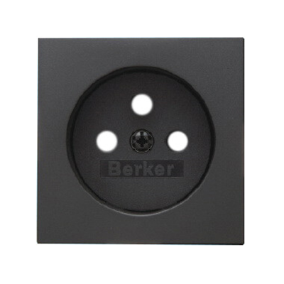 Q.1/Q.3 Faceplate for earthed socket, anthracite velvet, lacquered