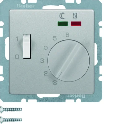 Q.1/Q.3 Floor temperature controller with NO contact central element connector and 2 LEDs aluminum