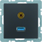 Q.1/Q.3 Gniazdo USB/3,5mm jack antracytowe