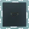 Q.1/Q.3 HDMI socket with 90° connection anthracite velvet