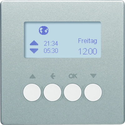 Q.1/Q.3 Interrupteur de store KNX RF quicklink pour contrôleurs de stores et mécanismes d'alimentation Berker.Net, velours d'aluminium, verni