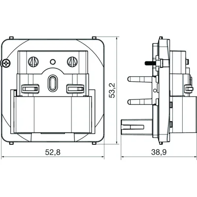 Q.1/Q.3 Motion sensor attachment 2.2 m Berker.Net, alu velvet, lacquered