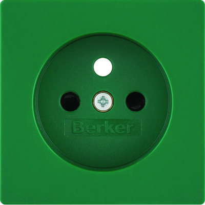 Q.1/Q.3 Placa frontal con cubiertas de contactos para enchufe con conexión a tierra para circuitos especiales, verde