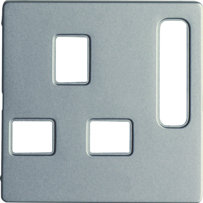 Q.1/Q.3 Placa frontal para toma de tierra de aluminio estándar británico