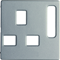 Q.1/Q.3 Placa frontal para toma de tierra de aluminio estándar británico