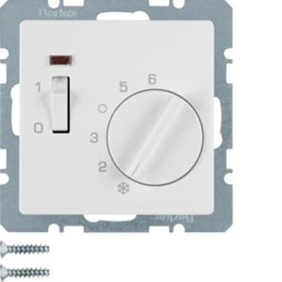 Q.1/Q.3 Raumtemperaturregler mit Schließerkontakt, Zentralelement und Schalter