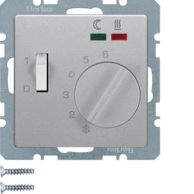 Q.1/Q.3 Régulateur de température au sol avec connecteur élément central contact NO et 2 LED aluminium