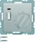 Q.1/Q.3 Room temperature controller with NO contact, center piece, connector and LED, alu velvet, lacquered