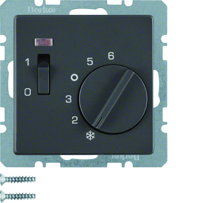 Q.1/Q.3 Room temperature controller with normally closed contact anthracite
