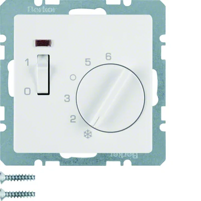 Q.1/Q.3 Room temperature controller with normally open contact, central element and switch