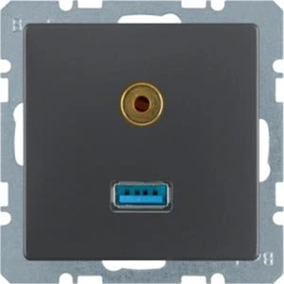 Q.1/Q.3 Розетка USB/3,5mm jack антрацит