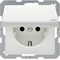 Q.1/Q.3 SCHUKO socket with a cover and a description field snow-white velvet