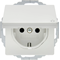Q.1/Q.3 SCHUKO socket with a cover with increased contact protection snow-white velvet