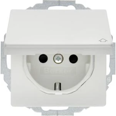 Q.1/Q.3 SCHUKO socket with a cover with increased contact protection snow-white velvet