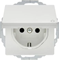 Q.1/Q.3 SCHUKO socket with a cover with increased contact protection snow-white velvet