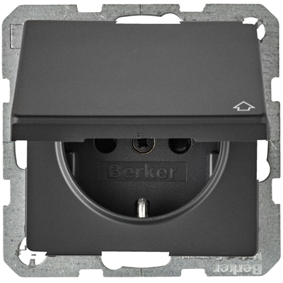 Q.1/Q.3 SCHUKO socket with anthracite velvet cover