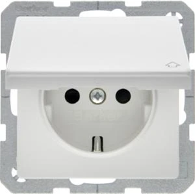 Q.1/Q.3 SCHUKO socket with snow-white velvet cover