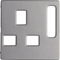 Q.1/Q.3 Socket Faceplate British Standard Aluminum