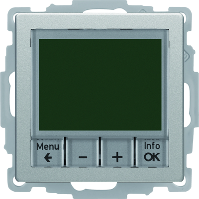 Q.1/Q.3 Timer temperature controller with NO contact and center piece, alu velvet, lacquered