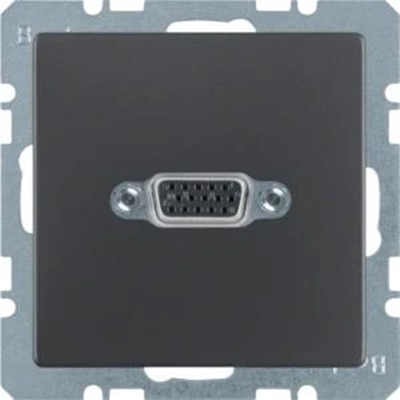 Q.1/Q.3 VGA socket with screw terminals anthracite velvet