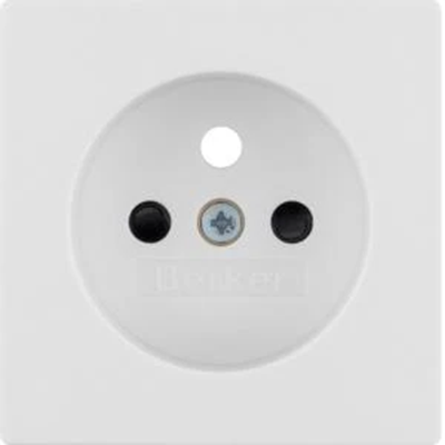 Q.1/Q.3/Q.7 Faceplate for earthed socket with ap. contacts, white, velvet