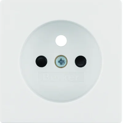 Q.1/Q.3/Q.7 Plaque frontale pour prise de terre avec env. contacts, blanc, velours