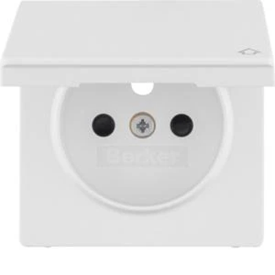 Q.1/Q.3/Q.7 Socket faceplate with grounding cover with contact shutter white velvet