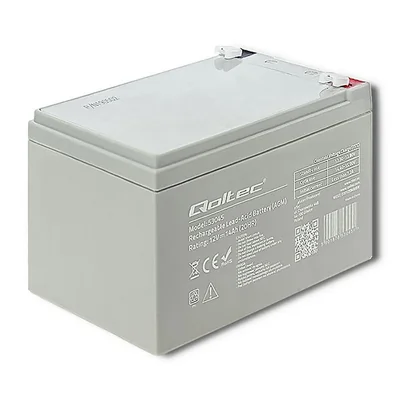 Qoltec AGM-Batterie | 12 V | 14 Ah | Wartungsfrei | Effizient | Langlebig | Für USV, Sicherheitssysteme