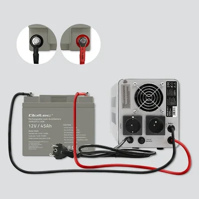 Qoltec AGM-Batterie | 12 V | 45 Ah | Wartungsfrei | Leistungsstark | Langlebig | Für USV, Wohnmobil, Boot, Heizung