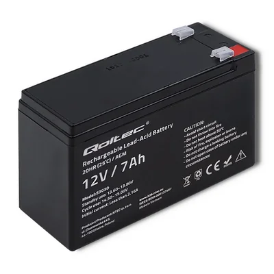Qoltec AGM-Batterie | 12 V | 7 Ah | Wartungsfrei | Effizient | Langlebig | Für USV, Sicherheitssysteme