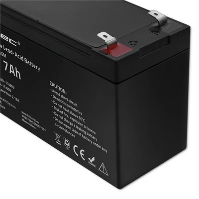 Qoltec AGM-Batterie | 12 V | 7 Ah | Wartungsfrei | Effizient | Langlebig | Für USV, Sicherheitssysteme