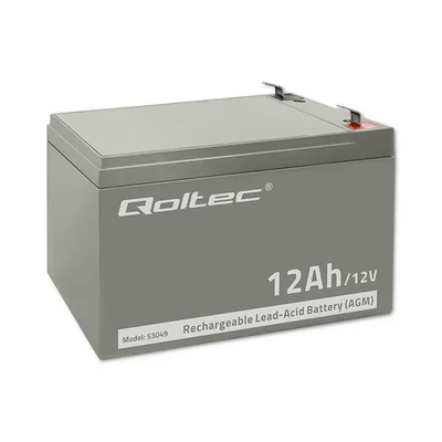 Qoltec AGM Battery | 12V | 12Ah | Maintenance-free | Efficient | LongLife | for UPS, security