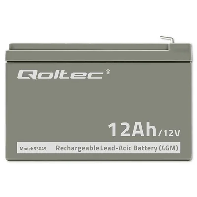 Qoltec AGM Battery | 12V | 12Ah | Maintenance-free | Efficient | LongLife | for UPS, security