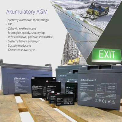 Qoltec AGM Battery | 12V | 14Ah | Maintenance-free | Efficient | LongLife | for UPS, security