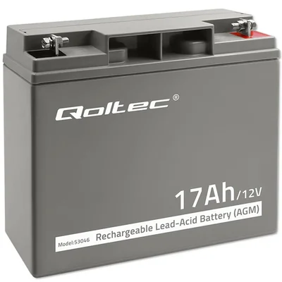 Qoltec AGM Battery | 12V | 17Ah | Maintenance-free | Efficient | LongLife | for UPS, scooter