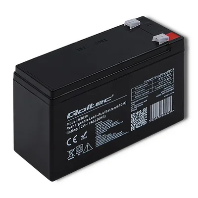 Qoltec AGM Battery | 12V | 7Ah | Maintenance-free | Efficient | LongLife | for UPS, security