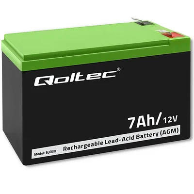 Qoltec AGM Battery | 12V | 7Ah | Maintenance-free | Efficient | LongLife | for UPS, security