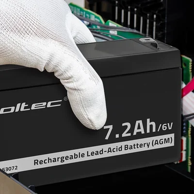 Qoltec AGM Battery | 6V | 7.2Ah | Maintenance-free | Efficient | LongLife | for toys, vehicles