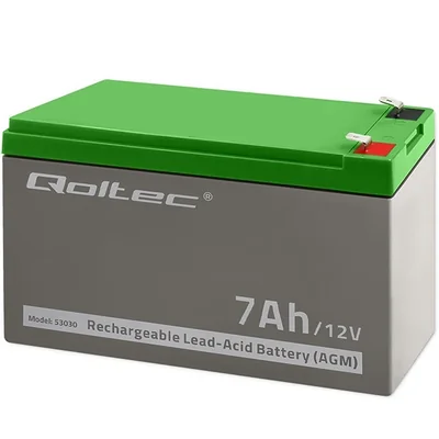Qoltec Akumulator AGM | 12V | 7Ah | Bezobsługowy | Wydajny | LongLife | do UPS, security