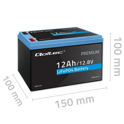 Qoltec Akumulator LiFePO4 Litowo-Żelazowo-Fosforanowy | 12.8V | 12Ah | 153.6Wh | BMS