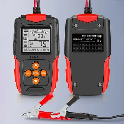Qoltec Digital Battery Tester with LCD Display | 12V | 24V | 3Ah-200Ah