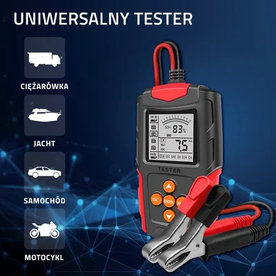 Qoltec Digitaler Batterietester mit LCD-Anzeige | 12 V | 24 V | 3 Ah–200 Ah