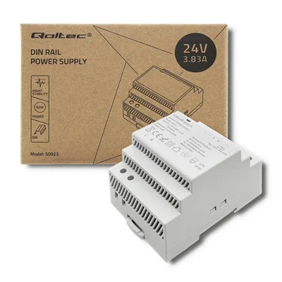 Qoltec DIN-Schienen-Netzteil | 92 W | 24 V | 3,83 A | Grau