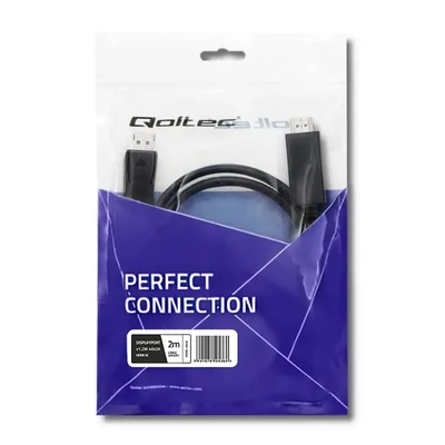Qoltec DisplayPort v1.2 samec | HDMI samec | 5K | 2m