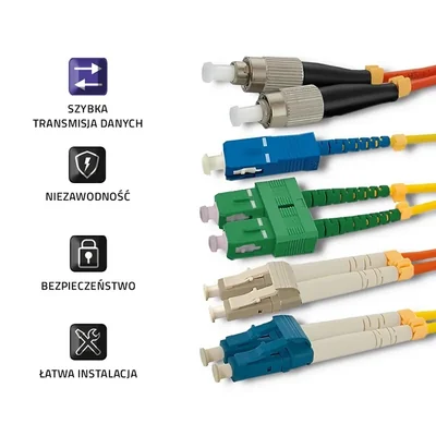 Qoltec Glasfaser-Patchkabel LC/UPC - ST/UPC | Singlemode | 9/125 | G652D | Duplex | 2 m